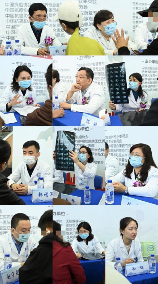 (现场义诊)仪式结束后,吉大一院教授姚程,宋艳秋,刘子玲,吴荻,杨雷